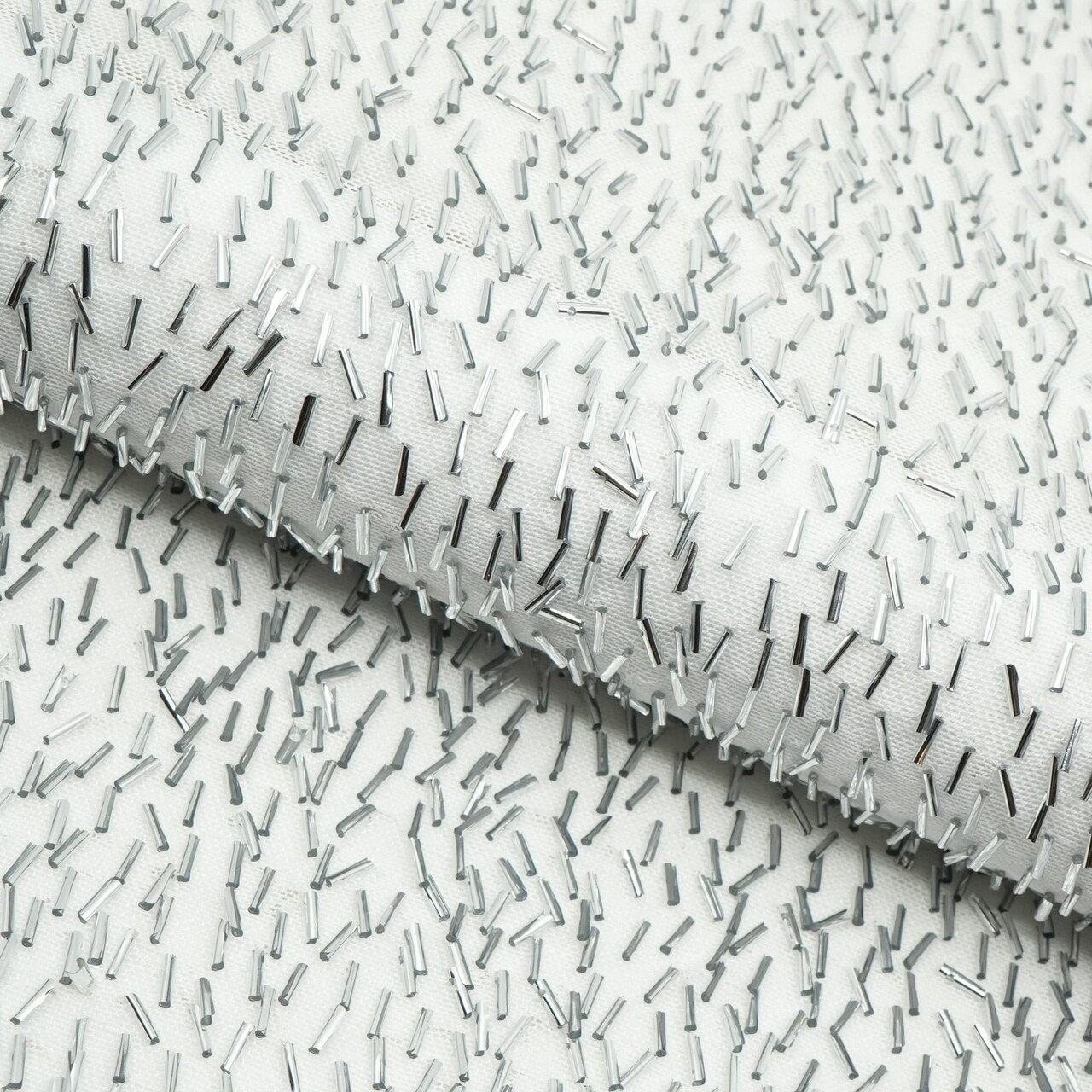 1 Yard Dazzle Beaded Stretch Mesh Fabric 36" x 60/61" Length by Width